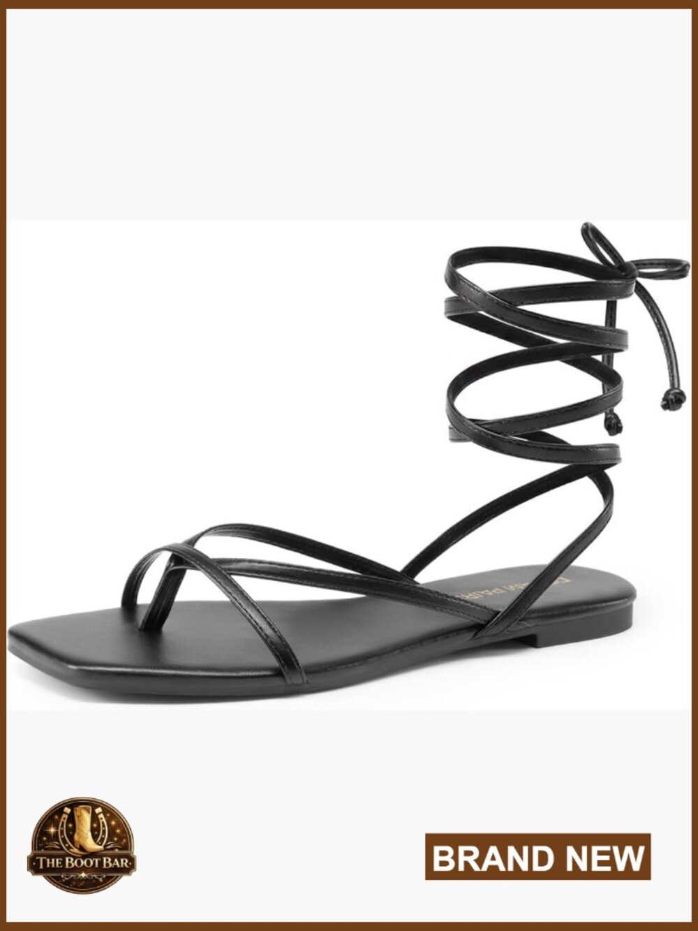 Strappy Lace Up Flat Sandals Square Toe Gladiator Dressy Summer Walking